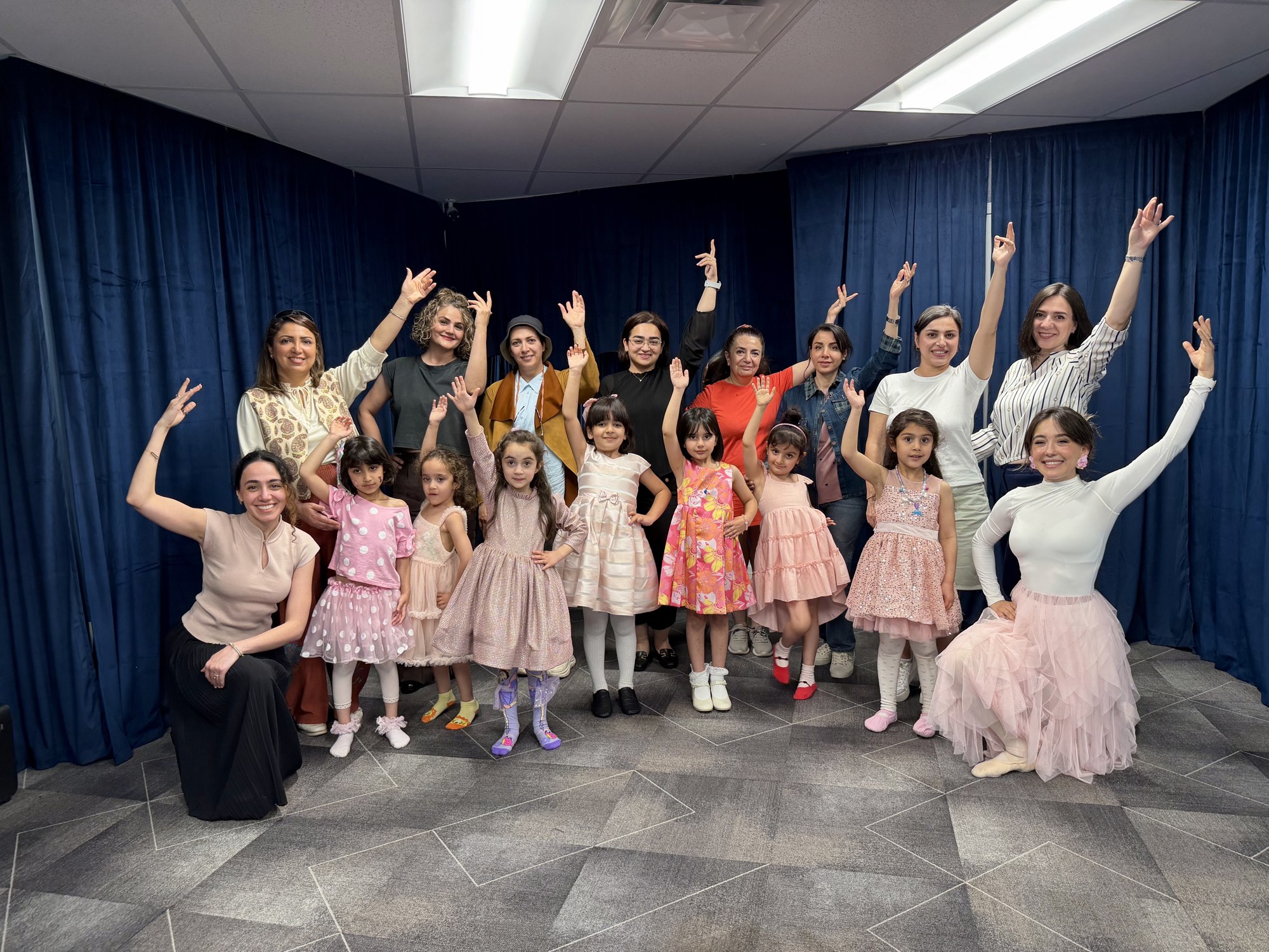 Youth class dancers and families after a session